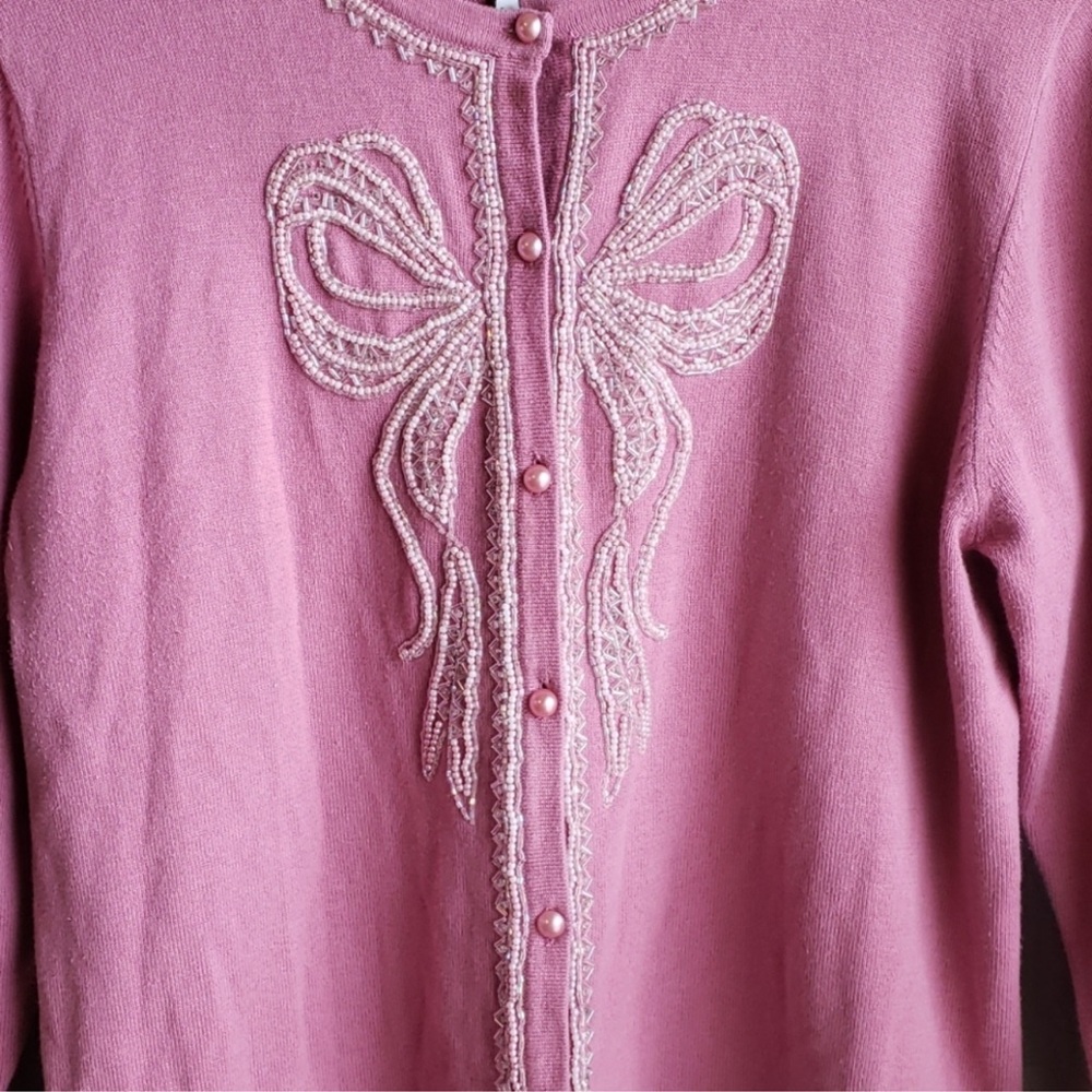 Vintage Bob Mackie Wearable Art Cardigan-L - Picture 4 of 5
